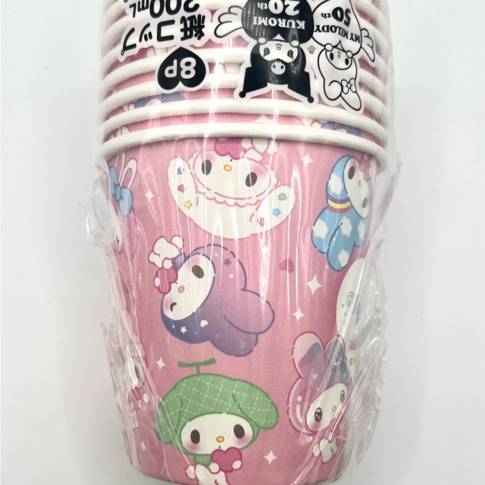 Sanrio My Melody 50th Anniversary Paper Bowls and Cups Set
